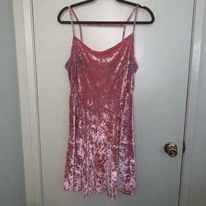 Forever 21 Plus Pink Velvet Mini Dress.
